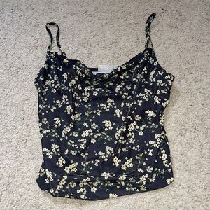 Floral cowl neck